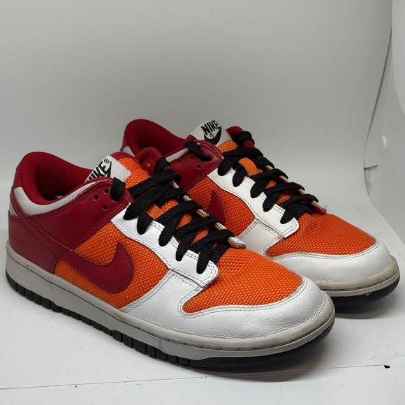 Nike Dunk Low Red Orange White Casual Sneakers Men's Size 7.5 EUC Rare‎ colorway - Picture 3 of 9
